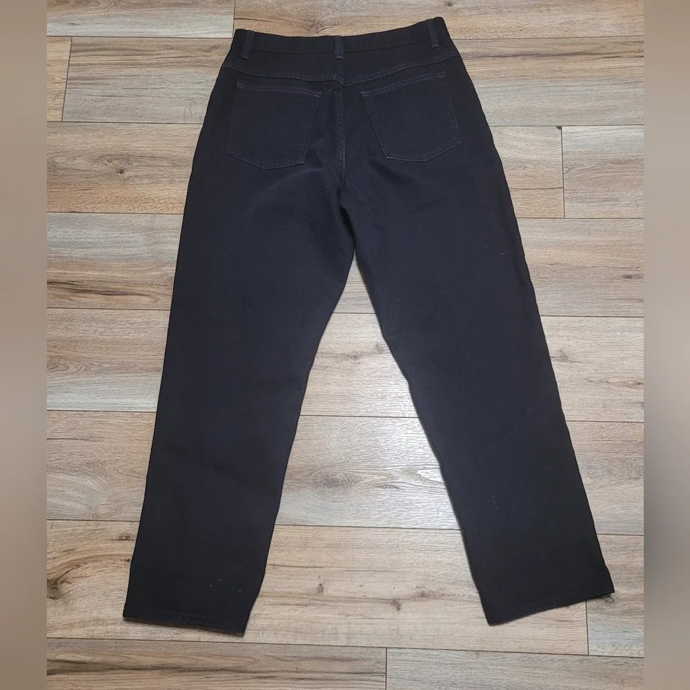 L.L.Bean Black Denim Original Fit Relaxed Jeans Women's Size 14 - Picture 4 of 5